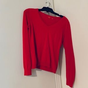 Red V-Neck - Slimming sweater